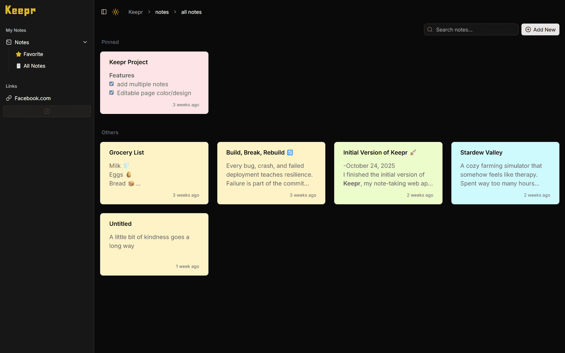 Keepr screenshot 1